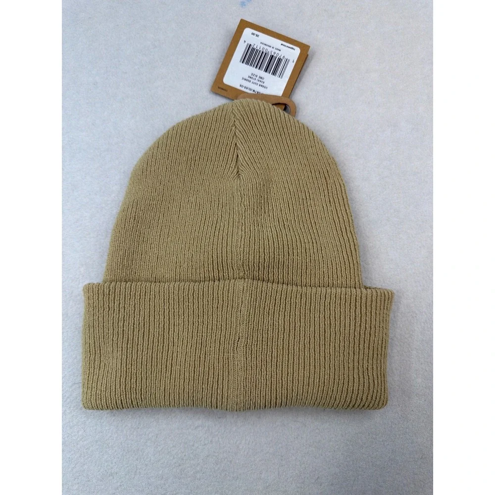 The North Face Urban Cuff Beanie Khaki Stone Tan Ribbed Knit Hat Unisex NWT